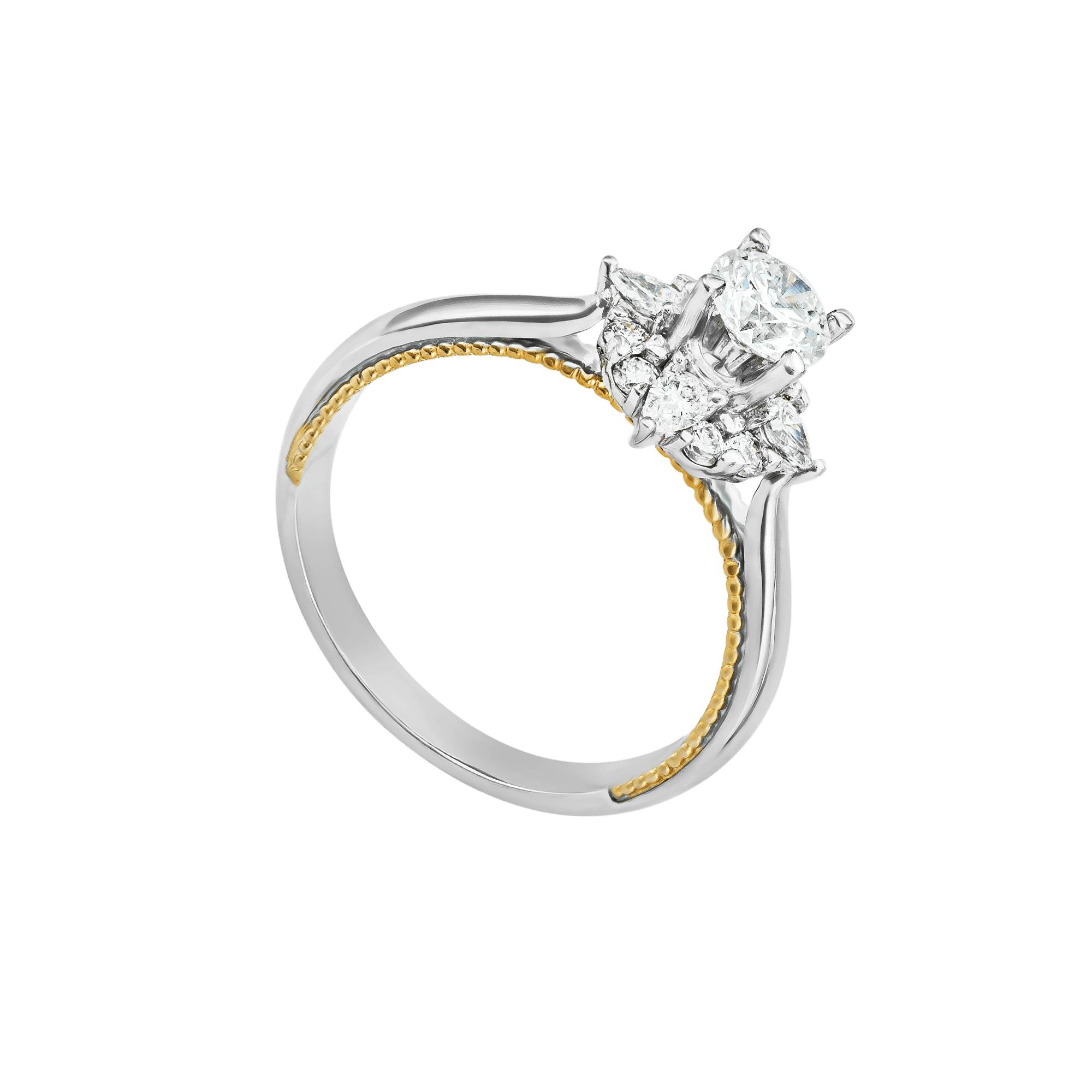 Nhẫn Kim cương Vàng Trắng 14K